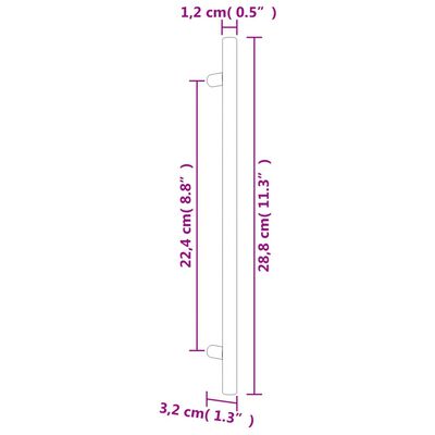 vidaXL Poignées d'armoire 20 pcs bronze 224 mm acier inoxydable