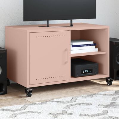 vidaXL Meuble TV rose 68x39x43,5 cm acier