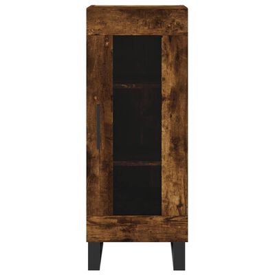 vidaXL Buffet haut Chêne fumé 34,5x34x180 cm Bois d'ingénierie