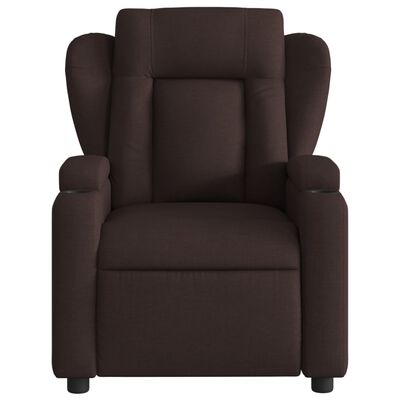 vidaXL Fauteuil inclinable électrique Marron foncé Tissu