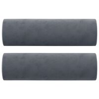 vidaXL Coussins décoratifs 2 pcs Gris foncé Ø15x50 cm Velours