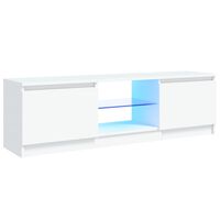 vidaXL Meuble TV avec lumières LED Blanc 120x30x35,5 cm