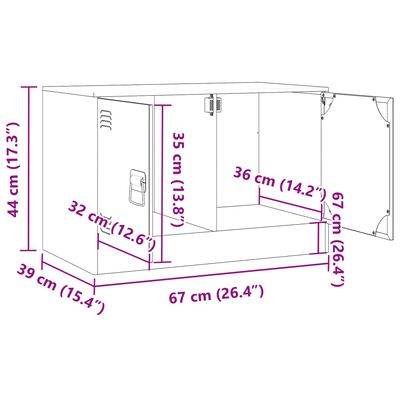 vidaXL Meuble TV rose 67x39x44 cm acier