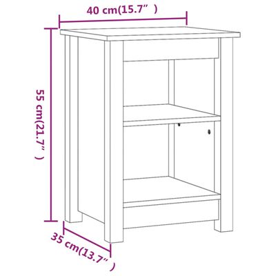 vidaXL Table de chevet Marron miel 40x35x55 cm Bois de pin solide