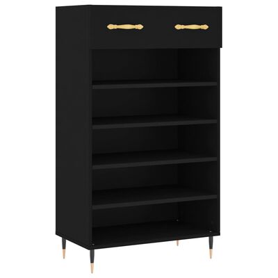 vidaXL Armoire à chaussures noir 60x35x105 cm bois d'ingénierie