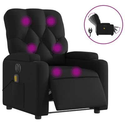 vidaXL Fauteuil de massage inclinable électrique noir similicuir