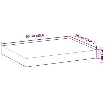 vidaXL Étagères flottantes 2 pcs 60x30x4 cm acacia massif non traité