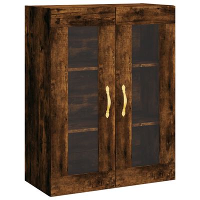 vidaXL Buffet haut Chêne fumé 69,5x34x180 cm Bois d'ingénierie