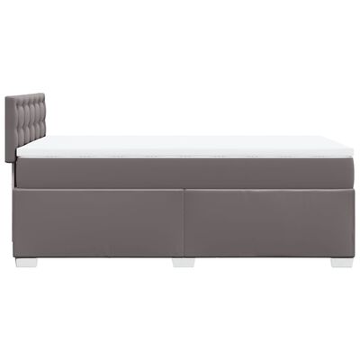 vidaXL Sommier à lattes de lit avec matelas Gris 90x190 cm Similicuir