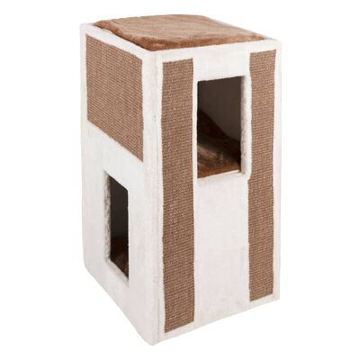 Kerbl Baril de grattage pour chats Galina 40x40x78 cm Blanc et marron