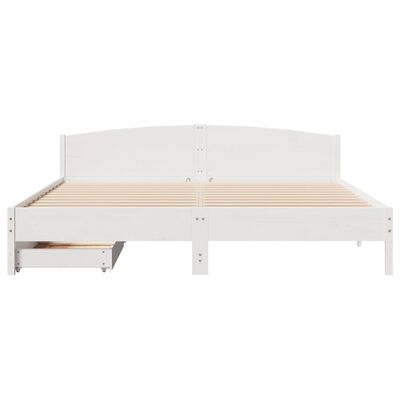 vidaXL Cadre de lit sans matelas blanc 180x200 cm bois massif de pin