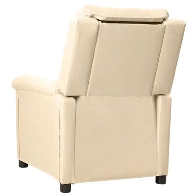 vidaXL Fauteuil inclinable électrique Crème Tissu