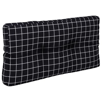 vidaXL Coussin de palette motif à carreaux noir 80x40x12 cm tissu