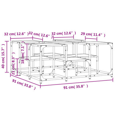 vidaXL Table basse noir 91x91x40 cm bois d'ingénierie