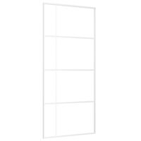 vidaXL Porte coulissante Verre ESG et aluminium 90x205 cm Blanc