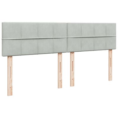 vidaXL Sommier à lattes de lit et matelas Gris clair 180x200cm Velours