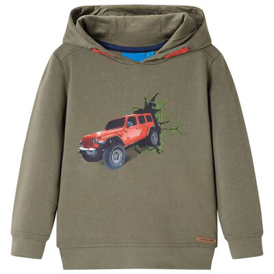 Sweatshirt à capuche pour enfants kaki 140