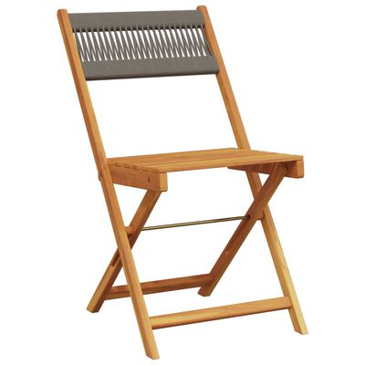 vidaXL Chaises de bistrot lot de 2 gris bois d'acacia et corde