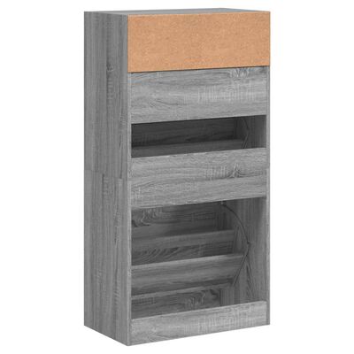 vidaXL Armoire à chaussures Sonoma gris 60x34x116 cm Bois d'ingénierie