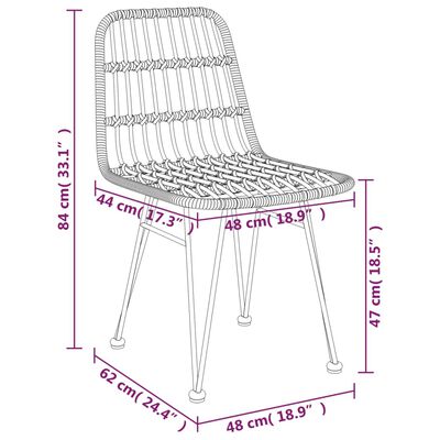 vidaXL Ensemble à manger de jardin 5pcs Résine tressée