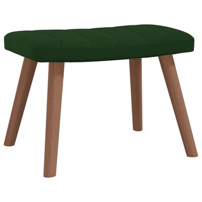 vidaXL Chaise à bascule avec repose-pied Vert foncé Velours