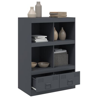 vidaXL Buffet haut anthracite 67x39x95 cm acier