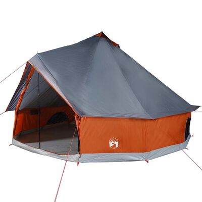 vidaXL Tente familiale tipi 6 personnes gris et orange imperméable