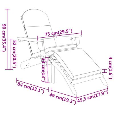 vidaXL Ensemble de salon de jardin Adirondack 3 pcs bois acacia solide