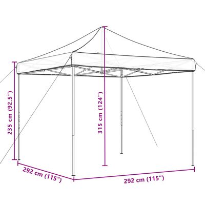 vidaXL Tente de réception pliable escamotable orange 292x292x315 cm