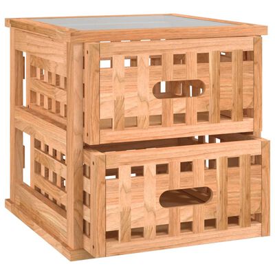 vidaXL Tables de chevet 2 pcs 34x34x34 cm Bois massif de noyer