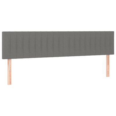 vidaXL Tête de lit à LED Gris foncé 200x5x78/88 cm Tissu