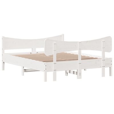 vidaXL Cadre de lit sans matelas blanc 160x200 cm bois de pin massif