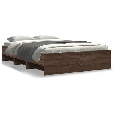 vidaXL Cadre de lit sans matelas chêne marron 140x200 cm