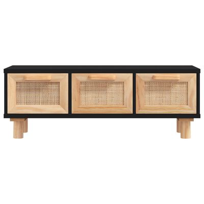 vidaXL Table basse Noir 80x40x30 cm Bois d'ingénierie et pin massif