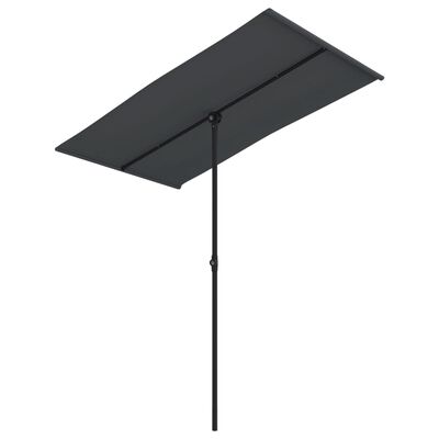 vidaXL Parasol de jardin avec mât en aluminium 180x110 cm Noir