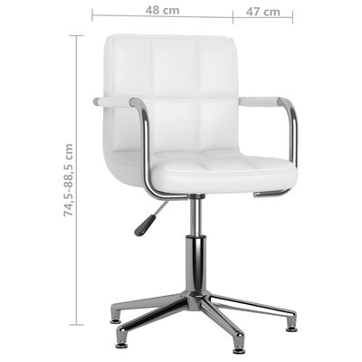 vidaXL Chaises pivotantes à manger lot de 4 blanc similicuir