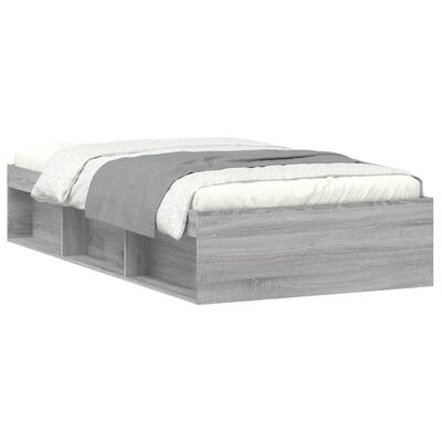 vidaXL Cadre de lit sans matelas sonoma gris 90x190 cm