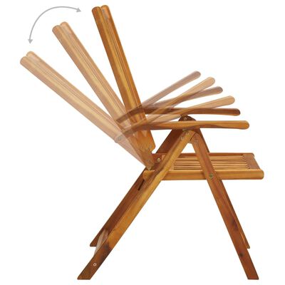 vidaXL Chaises inclinables de jardin lot de 2 et coussins Bois acacia