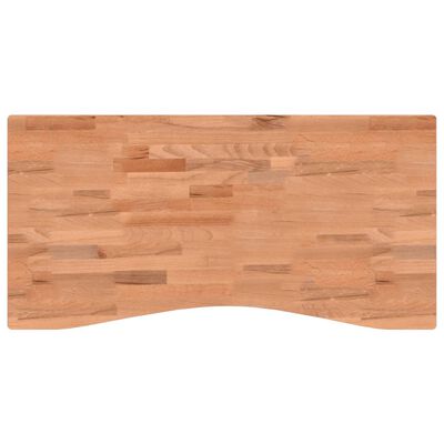 vidaXL Dessus de bureau 100x(45-50)x1,5 cm bois massif de hêtre