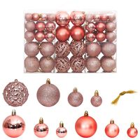 vidaXL Boules de Noël 100 pcs rose et rosé 3 / 4 / 6 cm