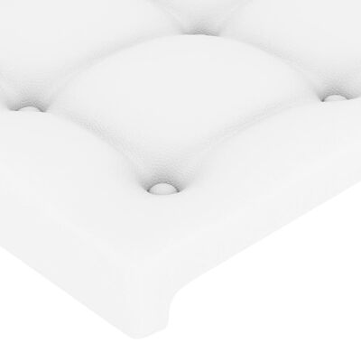 vidaXL Tête de lit avec oreilles Blanc 103x16x118/128 cm Similicuir