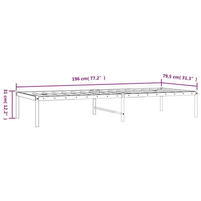 vidaXL Cadre de lit métal noir 75x190 cm