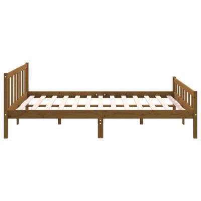 vidaXL Cadre de lit sans matelas marron miel bois massif 120x200 cm