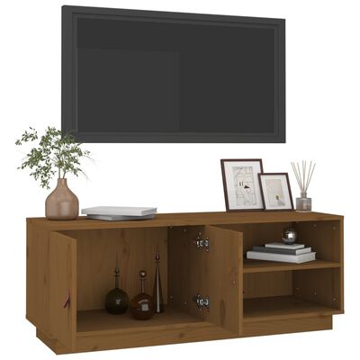 vidaXL Meuble TV Marron miel 105x34x40 cm Bois de pin massif