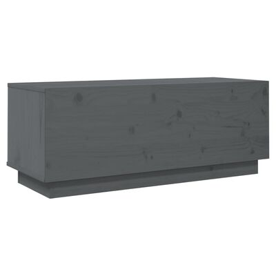 vidaXL Meuble TV Gris 90x35x35 cm Bois de pin massif