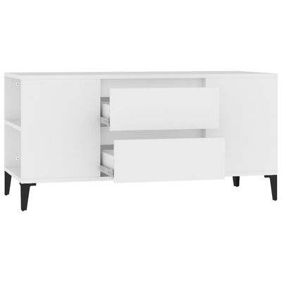 vidaXL Meuble TV Blanc 102x44,5x50 cm Bois d'ingénierie