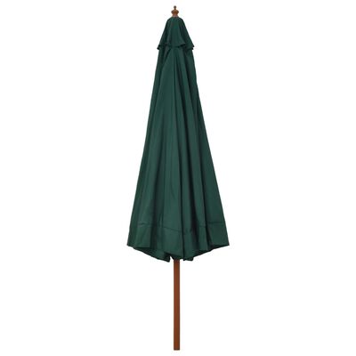 vidaXL Parasol d'extérieur avec mât en bois 330 cm Vert