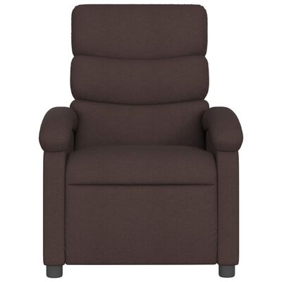 vidaXL Fauteuil de massage inclinable électrique Marron foncé Tissu