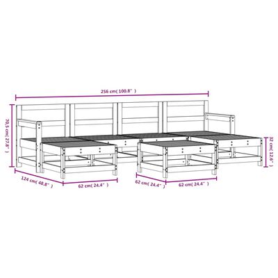 vidaXL Salon de jardin 7 pcs bois de pin imprégné