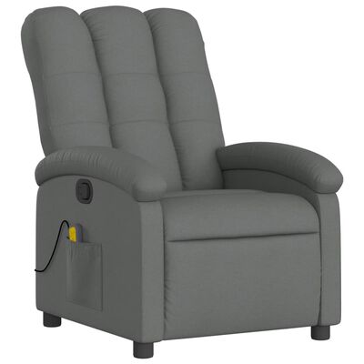 vidaXL Fauteuil de massage inclinable Gris foncé Tissu